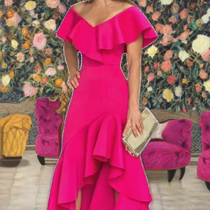 Vestido de Fiesta para Mujer, Cuello Redondo, Sin Mangas, Largo hasta el Suelo, Color Sólido, Silueta Ajustada, Casual, Satinado, Transpirable, con Bolsillos Naturales - Product Image 2