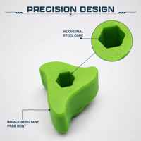 Bouton triangulaire en nylon vert, écrou de serrage à 3 bras en plastique avec trou hexagonal pour réglage de machine, quincaillerie industrielle