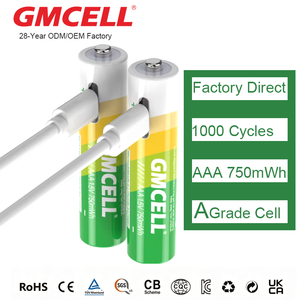 Wholesale USB Rechargeable <b>Lithium</b> Ion <b>AA</b> Batteries 1.5V 2500mWh 1000 Cycles for Boats customizable Blister Card - Product Image 4
