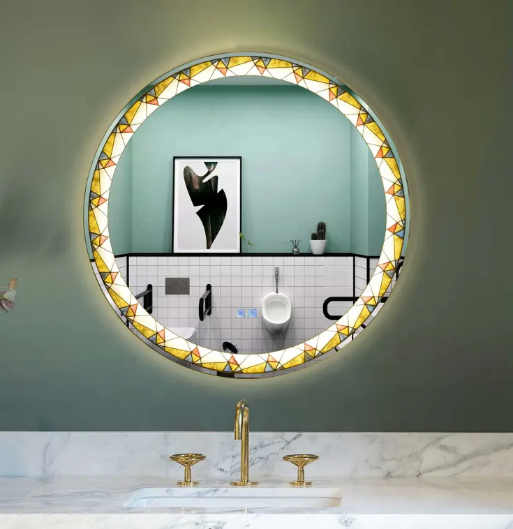 2022 Hot Sale Good Quality Bathroom Modern Smart Led Mirror Touch Control Hotel Vanity Round bathroom Mirror With Light