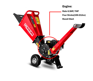 Fabrika 7HP 230mm davul bahçe ev kullanımı <span class=keywords><strong>DR</strong></span>-GS-65S benzinli motor çekilebilir 2 inç odun parçalayıcı ağaç parçalayıcı - Product Image 5