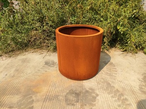 Pots de jardin en acier corten, métal rouillé, traitement anti-érosion. - Product Image 2