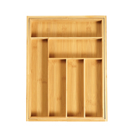 Organisateur d'ustensiles de cuisine extensible en bambou pour armoire, finition laquée, pour vaisselle, bijoux, salle de bain, salon