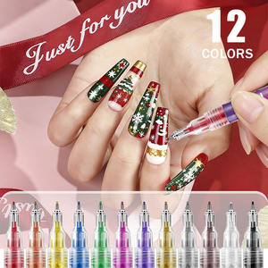 Marqueurs pour nail art FOX FEEL, 12 couleurs, matériau PET, stylo de <span class=keywords><strong>dessin</strong></span> et de peinture DIY, stylo à points pour graffiti - Product Image 5
