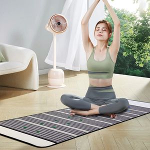 Tapis de yoga magnétique Pemf jaune clair avec cristaux blancs citrine pour une amélioration de l'ambiance positive - Product Image 4