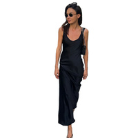 Nouvelles robes sans manches de couleur unie printemps et été robes de mode élégantes et de navettage pour les femmes