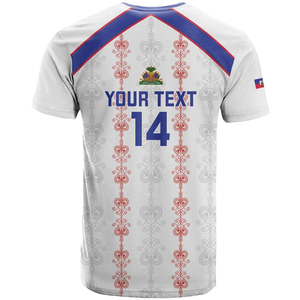 <span class=keywords><strong>T</strong></span>-<span class=keywords><strong>shirt</strong></span> des supporters de l'équipe nationale de football d'Haïti, Les Grenadiers, imprimé patriotique avec le drapeau d'Haïti, carte de l'État, fédération de football - Product Image 4