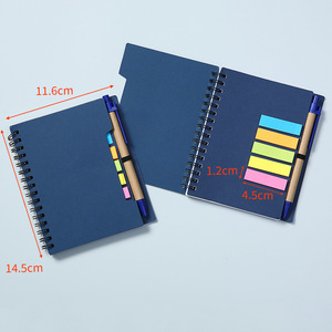 Mini Journal Diary Notebook with Saddle Stitching UV Printed Kraft Paper Cover <strong>and</strong> Memo Sticky <strong>Notepad</strong> Includes <strong>Pen</strong> - Product Image 6