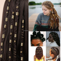1 pièce Manchette à cheveux à clipser, Bijou pour tresses et dreadlocks, Perles en métaux mélangés, Décoration de coiffure réglable, Anneaux et tubes pour extensions capillaires