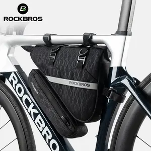 ROCKBROS-Sac triangle de grande capacité 2 en 1 pour vélo, support de téléphone, cadre étanche