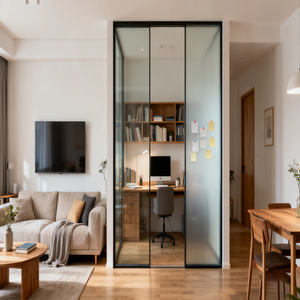 Portes coulissantes de douche en verre trempé dépoli pour cuisine, supermarché, école - Solution moderne d'intimité intérieure étanche - Product Image 5