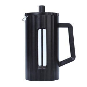 เฟรนช์เพรส 600 มล. แก้วบอโรซิลิเกต เครื่องชงกาแฟแบบพกพา ดีไซน์ลายริ้ว - Product Image 1