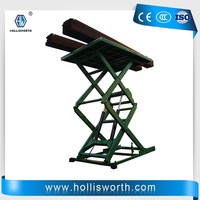 Plateforme de travail à ciseaux miniatures de type poussoir, table élévatrice hydraulique manuelle avec main courante de sécurité pliable