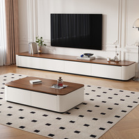 Ensemble meuble TV et table basse moderne pour salon, chambre, salle à manger, plateforme de rangement domestique en bois, couleur personnalisable, luxe léger