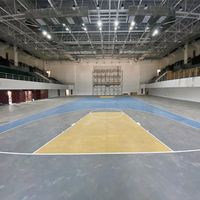 Sol synthétique d'intérieur Runsure à absorption des chocs, garantie 10 ans, pour la rénovation des anciens sols de gymnases de basketball, style britannique et européen