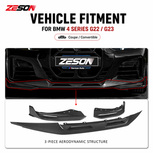 Splitter Anteriore in Vera Fibra di Carbonio Stile SQ in 3 Pezzi per <span class=keywords><strong>BMW</strong></span> <span class=keywords><strong>Serie</strong></span> <span class=keywords><strong>4</strong></span> G22 G23 430i M440i Coupé Cabriolet 2020+ - Product Image 5