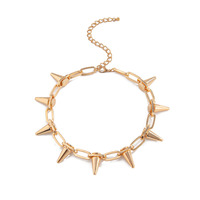 Collier rétro transfrontalier Europe-Amérique, collier punk exagéré et personnalisé, collier à clous, collier balle