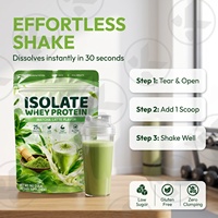 Protéine de lactosérum isolée biologique naturelle OEM/ODM sans gluten 25g, riche en protéines, saveur matcha latte, récupération rapide après l'entraînement