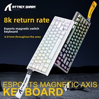 Clavier de jeu mécanique à axe magnétique Attack Shark X68HE USB Type-C programmable à faible latence avec course de touches réglable et design ergonomique