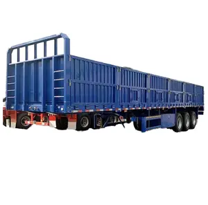 china supplier sale 40 tons side wall fence type cargo flat lorry truck semi trailer