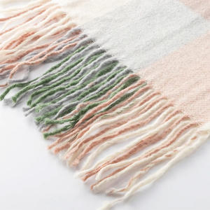 Bufanda a cuadros de lana Manta de invierno para hombres y mujeres Cálido 30% Lana 70% Bambú Chales a cuadros Cachemira - Product Image 1