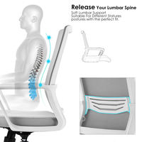 Chaise pivotante ergonomique en maille, dossier mi-haut réglable avec roulettes, vente en gros pour la maison et le bureau