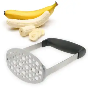 Stainless Steel Potato Masher Potato Ricer with Horizontal Smooth Mashed Potatoes Vegetables and Fruits
