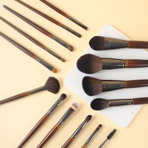 15 Piece Natural Wool Makeup <b>Brushes</b> Set Wooden Handle Foundation Eyeshadow <b>Round</b> Cosmetic <b>Brushes</b> - Product Image 1