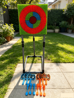 Jeu de lancer de haches intérieur et extérieur, cible en poils, 8 haches, jeu de plein air et de cour