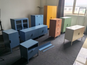 <strong>Green</strong> Metal Display Buffet <strong>Cabinet</strong> Living Room 2 Door Storage Sideboard Steel Cupboard with Modern Display <strong>Cabinet</strong> Style - Product Image 5