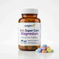 Wrightlife Magnésium pour Adultes et Enfants, Calme Naturel et Bien-être, 60 Capsules Rondes