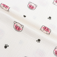 XNZTEX JURAVICHY JF2548 100% Bio-Baumwolle Bedruckter Doppelt Geknitterter Musselin-Stoff Gewebt für Babywindeln und -kleidung