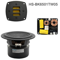 Samtronic Kit de haut-parleurs de médiums et de graves en aluminium de 6,5 pouces et filtres de crossover AMT pour boîte de son DIY à domicile