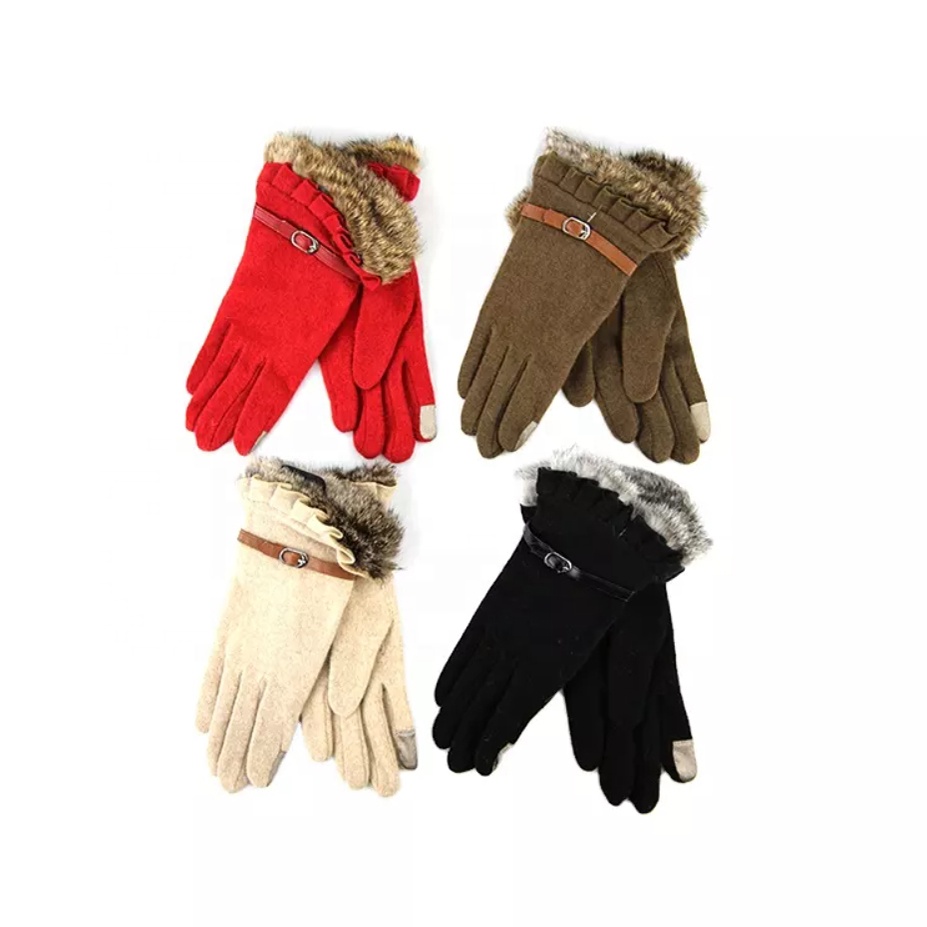 Поставка от производителя, индивидуальные нейлоновые шерстяные зимние модные перчатки для холодной погоды для женщин