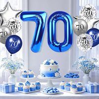 Ballons en latex imprimés Joyeux Anniversaire avec chiffres géants de 40 pouces et ballons en aluminium étoiles pour fournitures de fête d'anniversaire