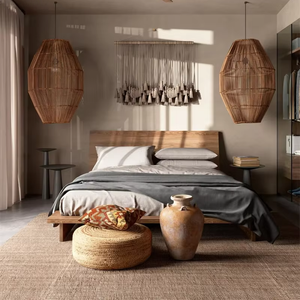 Sanhai khách sạn Dịch vụ thiết kế nội thất phong cách Scandinavian 3D Rendering Nhà Phòng Ngủ bố trí với đồ nội thất sàn kế hoạch CAD bản vẽ - Product Image 1