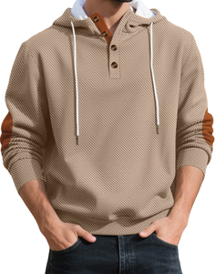 Sudadera con capucha de Jacquard de gran tamaño de moda minimalista transfronteriza europea-americana para hombre (manga larga) - Product Image 3