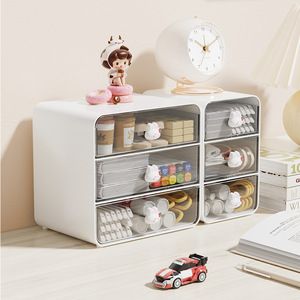 Desktop Storage Box Rectangle Standing Type Office Organizer With Transparent <b>Drawers</b> For Student Desk Cosmetic Stationery - Product Image 2