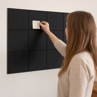 Panneau mural acoustique décoratif noir personnalisé pour bureau, maison, salle de classe, grand panneau d'affichage alternatif en feutre, bordure en liège, tableau d'affichage