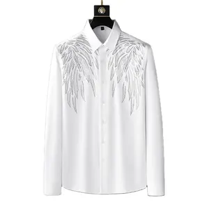 CX 도매 서양 새로운 남성 셔츠 패션 브랜드 유럽 셔츠 국경 핫 다이아몬드 윙 패턴 오버런 셔츠 브랜드