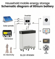 Système d'énergie solaire 30 kWh 51,2 V 600 Ah Batterie lithium-ion LiFePO4 Tout-en-un pour stockage d'énergie solaire domestique