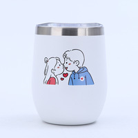Tasse à œufs personnalisée en gros de 12 oz, en acier inoxydable 304, à double paroi sous vide, imprimée en 3D, pour café, bière, voyage