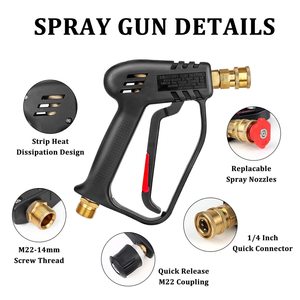 Pistola de Agua de Alta Presión para Lavado de Autos, Conexión Rápida de 1/4, Multifuncional, con Boquilla de Múltiples Ángulos, Venta al Por Mayor - Product Image 2