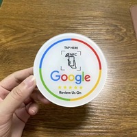 Программируемая круглая NFC-карта Google Review 13,56 МГц, круглая NFC-карта для отображения отзывов Google, круглая NFC-карта-патч, держатель для брендовых карт