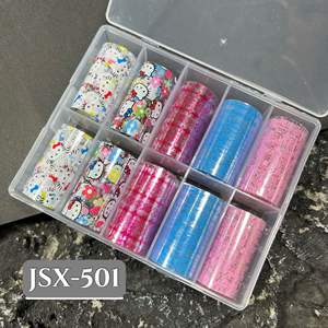 Película holográfica pegatinas de <span class=keywords><strong>uñas</strong></span> lindos dibujos animados Cinnamoroll <span class=keywords><strong>Hello</strong></span> <span class=keywords><strong>Kitty</strong></span> lámina de transferencia para manicura francesa - Product Image 1