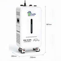 Système de stockage d'énergie tout-en-un Fuxile 10 kWh LiFePO4, 6200 W, onde sinusoïdale pure, hybride hors réseau, alimentation solaire de secours pour la maison
