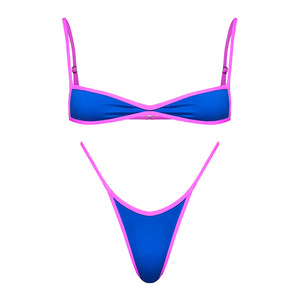 Set di costumi da bagno da donna-Sexy <span class=keywords><strong>reggiseno</strong></span> senza fili con lacci e mutandine senza schienale stile Bikini traspirante <span class=keywords><strong>per</strong></span> nuoto e spiaggia - Product Image 6
