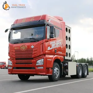 지원 색상 사용자 정의 방출 표준 CNG LNG 6X4 트럭 트랙터 Faw 380HP 항만 물류