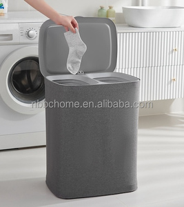 Bocheng giặt cản trở Túi bin cho bẩn giỏ 2 ngăn giặt Cửa hàng cản trở Túi 2 phần giặt giỏ với bánh xe - Product Image 5