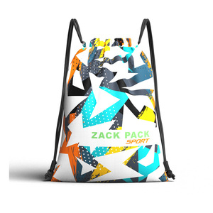 Custom Logo Promotional Drawstring Backpack Plain Polyester and PVC Carry Gym Bag with Sports Features for Gift Purpose